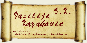 Vasilije Kazaković vizit kartica